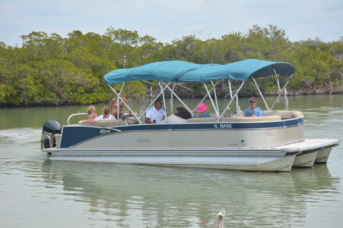 The Avalon family tritoon boat from the Sand Dollar fleet near Marco Island, Florida