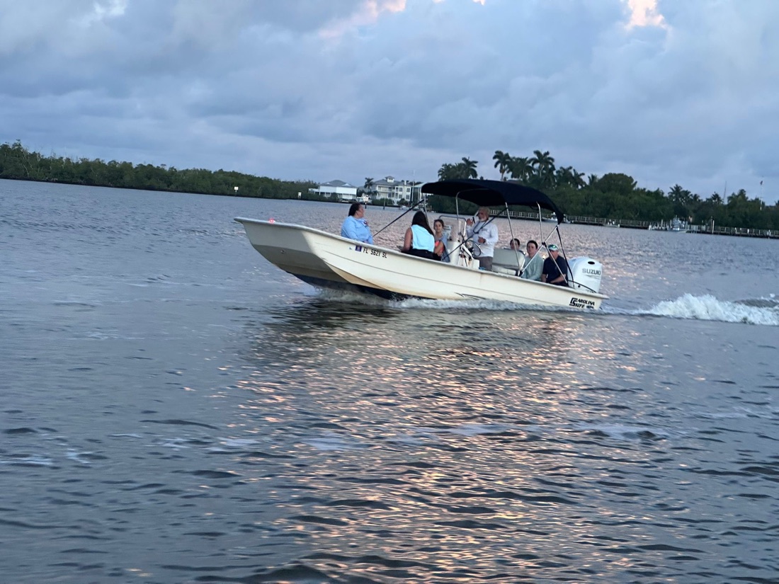 A private group on their own boat charter near Naples, Florida