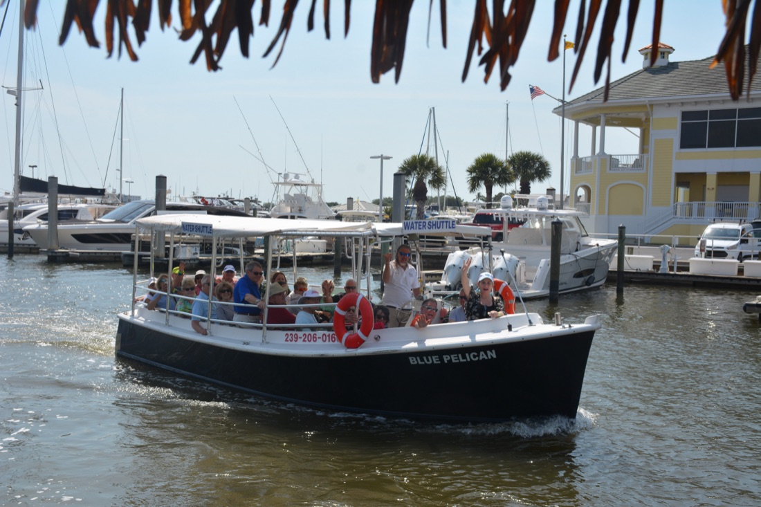 Planning a dock-to-dock boat ride on Naples Bay, Florida