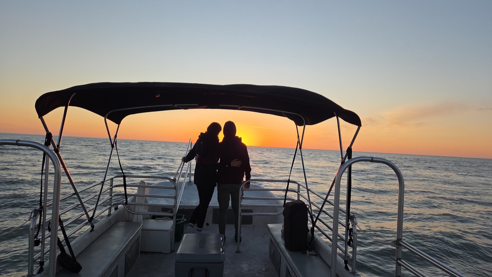 A glowing Gulf sunset on a boat cruise in Naples, Florida